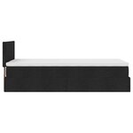 vidaXL Cadre de lit ottoman avec matelas noir 80x200 cm tissu