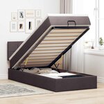 vidaXL Lit ottoman avec matelas marron foncé 100x200 cm tissu
