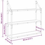 vidaXL Étagère Murale Bois Ancien 80 x 21 x 78 5 cm Bois d'ingénierie