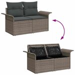 vidaXL Ensemble de canapé de jardin 6 Pièces Gris Poly Rattan