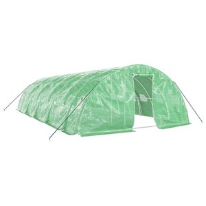 vidaXL Serre avec cadre en acier vert 50 m² 10x5x2 3 m