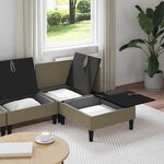 vidaXL Ensemble de meubles pour le salon 4 pc Kaki Tissu