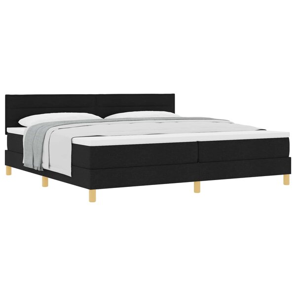 vidaXL Lit à ressorts avec coussin Noir 200 x 200 cm tissu