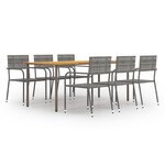 vidaXL Ensemble à manger de jardin 7 Pièces Résine tressée Anthracite
