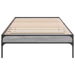 vidaXL Cadre de lit sonoma gris 75x190 cm bois d'ingénierie et métal