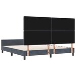 vidaXL Cadre de lit avec tête de lit Gris foncé 180 x 200 cm Velours