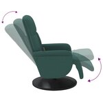 vidaXL Fauteuil inclinable de massage repose-pied vert foncé velours