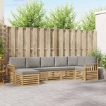 vidaXL Ensemble de canapés d'extérieur 6 Pièces Blanc et gris clair