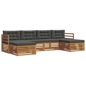 vidaXL Ensemble de canapés d'extérieur 6 pc Naturel et Anthracite
