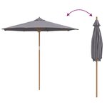 vidaXL Parasol de Jardin - Gris Foncé  270x260 cm  Bambou
