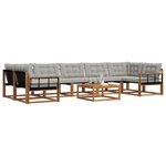 vidaXL Ensemble de canapés d'extérieur 8 Pièces Gris Naturel et Clair