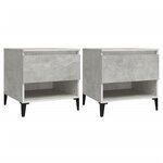 vidaXL Tables d'appoint 2 Pièces Gris béton 50x46x50 cm Bois d'ingénierie