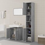 vidaXL Ensemble de meubles de salle de bain 3 Pièces Sonoma gris