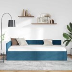 vidaXL Cadre de lit d'angle avec tête de lit Bleu 80 cm x 200 cm