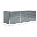 vidaXL Lit surélevé de jardin Acier galvanisé 240x80x77 cm Gris