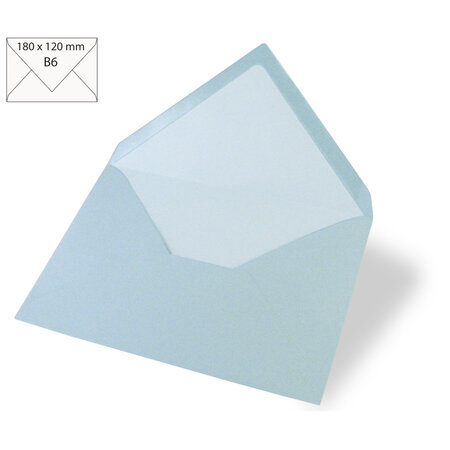 Enveloppe B6  uni  FSC Mix Credit  bleu layette  180x120mm  90g / m²  5 pces