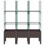 vidaXL Jardinière avec treillis marron 120x40x142 5 cm PP
