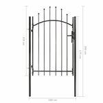 vidaXL Portail de jardin Acier 1 x 2 m Noir