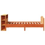 vidaXL Lit bibliothèque sans matelas cire marron 90x200 cm pin massif