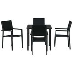 vidaXL Ensemble de salle à manger pour jardin 5 Pièces Noir Poly rotin