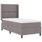 vidaXL Lit à ressorts avec matelas Taupe 100 x 200 cm tissu