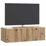 vidaXL Meuble TV mural 99 x 41 x 30 cm Chêne artisanal