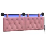 vidaXL Tête de lit suspendue Rose Velours