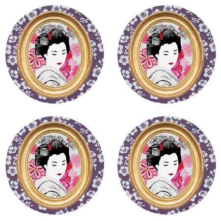 Set de 4 dessous de verres geisha cbkreation