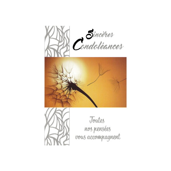 Carte de voeux - condoléances - toutes nos pensées vous accompagnent