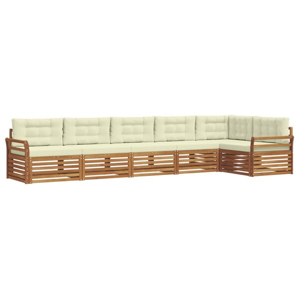 vidaXL Ensemble de canapés d'extérieur 6 Pièces Naturel et Crème