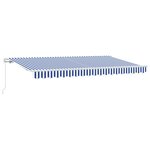 vidaXL Auvent Rétractable Bleu et Blanc 400x200 cm 400 x 200 cm 4x2 m