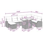 vidaXL Ensemble de canapé de jardin 9 Pièces Marron Poly rotin