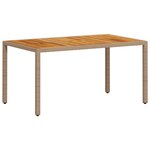 vidaXL Ensemble à manger de jardin et coussins 7Pièces beige rotin acacia