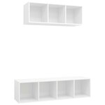 vidaXL Ensemble de meuble TV 2 Pièces Blanc Bois d'ingénierie