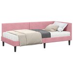 vidaXL Cadre de lit d'angle avec matelas 2 pc Rose 100 x 200 cm