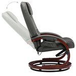 vidaXL Fauteuil de massage avec repose-pied gris similicuir