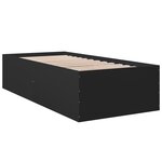 vidaXL Cadre de lit noir 100x200 cm bois d'ingénierie