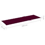 vidaXL Chaise longue double et coussins bordeaux Bois de pin imprégné