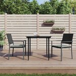 vidaXL Ensemble à manger de jardin 3 Pièces coussins résine tressée acier