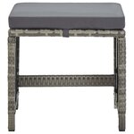 vidaXL Tabourets de jardin lot de 4 avec coussins Résine tressée Gris