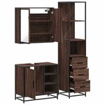 vidaXL Ensemble de meubles de salle de bain 3 Pièces Chêne marron