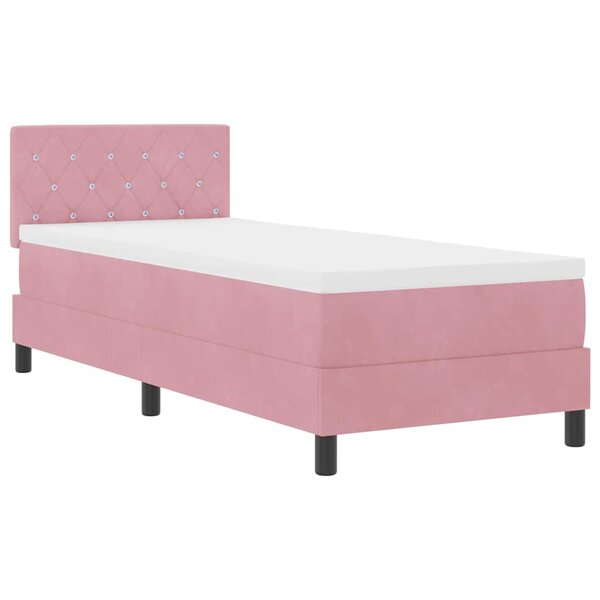 vidaXL Lit à ressorts avec matelas Rose 80 x 200 cm Velours