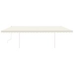 vidaXL Auvent manuel rétractable avec poteaux 6x3 5 m Crème