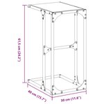 vidaXL Table d'appoint avec verre transparent 40x30x61 5 cm acier
