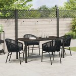 vidaXL Ensemble de salle à manger de jardin 5 pièces en rattan noir