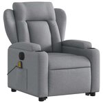 vidaXL Fauteuil inclinable de massage électrique Gris clair Tissu