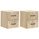 vidaXL Cabinet de chevet mural 2 Pièces Chêne Sonoma 34 5 x 33 x 40 cm