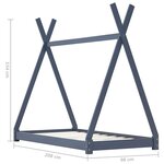 vidaXL Cadre de lit d'enfant Gris  Bois de pin massif 90 x 200 cm