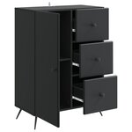 vidaXL Buffet avec tiroir Noir 66 x 34 5 x 90 cm Bois d'ingénierie