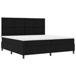 vidaXL Lit à ressorts box avec matelas noir 200x200 cm en tissu